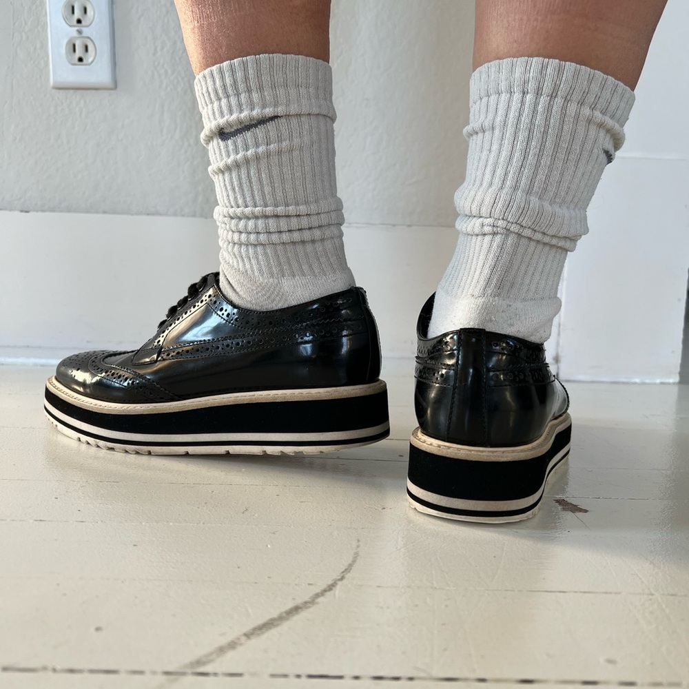 Prada Leather Wingtip Oxfords